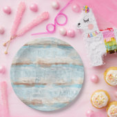 Aqua Türkis Braun Weißes Wasser Farben Kunst, Dich Pappteller (Party)