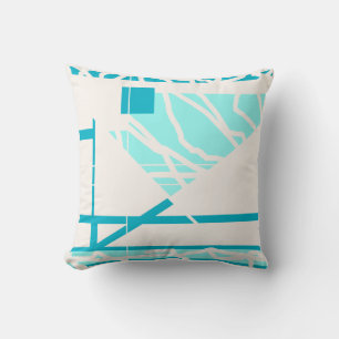 Aqua Türkis Dreieck Klassischer mediterraner Look Kissen