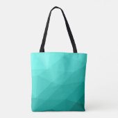 Aqua Türkis Gradient Geometric Mesh Monogram Tasche (Rückseite)
