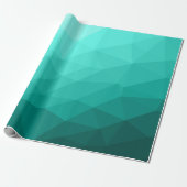 Aqua Türkis Gradient Geometric Mesh Pattern Geschenkpapier (Ungerollt)
