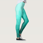 Aqua Türkis Gradient Geometric Mesh Pattern Leggings (Rechts)