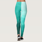 Aqua Türkis Gradient Geometric Mesh Pattern Leggings (Rückseite)