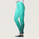 Aqua Türkis Gradient Geometric Mesh Pattern Leggings (Links)