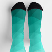 Aqua Türkis Gradient Geometric Mesh Pattern Socken (Oben)