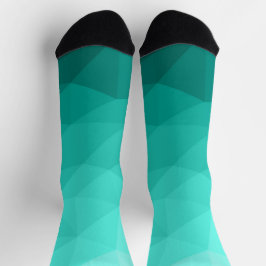 Aqua Türkis Gradient Geometric Mesh Pattern Socken