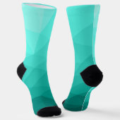 Aqua Türkis Gradient Geometric Mesh Pattern Socken (Gewinkelt)