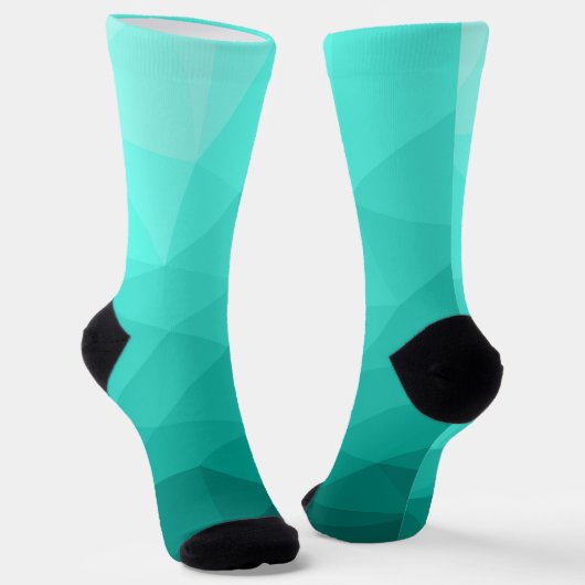 Aqua Türkis Gradient Geometric Mesh Pattern Socken (Gewinkelt)