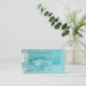 Aqua Türkis Grunge Beändigte Malerei Terminkarte (Stehend Vorderseite)