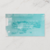 Aqua Türkis Grunge Beändigte Malerei Terminkarte (Rückseite)