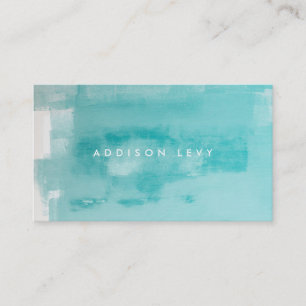 Aqua Türkis Grunge Beändigte Malerei Terminkarte