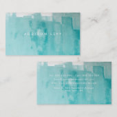 Aqua Türkis Grunge Beändigte Malerei Terminkarte (Vorne/Hinten)