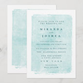 Aqua Türkis Grunge Distressed Casual Einladung (Vorne/Hinten)