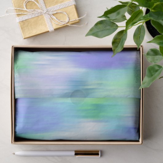 Aqua Türkis Lila Moderne Abstrakt Seidenpapier (Geschenk)