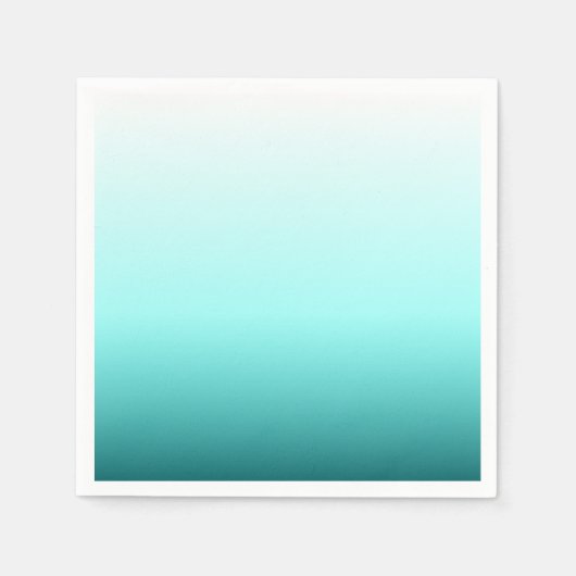 Aqua Türkis Ombre Verlauf Serviette (Vorderseite)