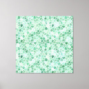 Aqua Türkis Pflasterstein Terrazzo Muster Leinwanddruck