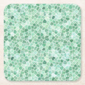 Aqua Türkis Pflasterstein-Terrazzomuster Rechteckiger Pappuntersetzer (Vorderseite)