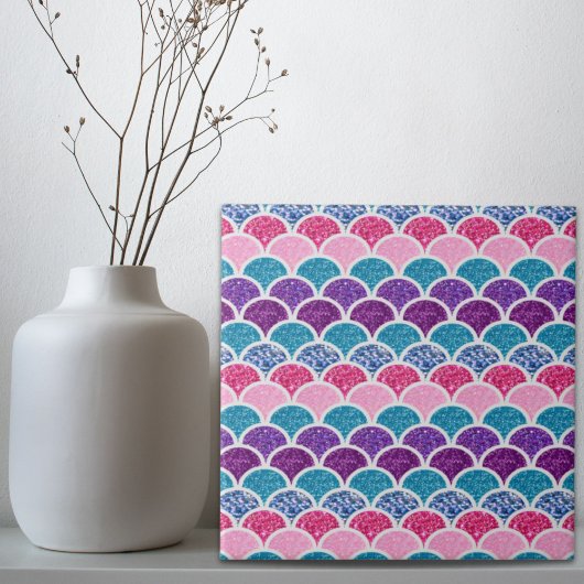 Aqua türkis rosa lila Meerjungwaagen Fliese