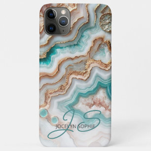 Aqua Türkis Rosa Rose Gold Marmor Kunst Muster Case-Mate iPhone Hülle