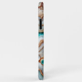 Aqua Türkis Rosa Rose Gold Marmor Kunst Muster Case-Mate iPhone Hülle (Hinten/Rechts)