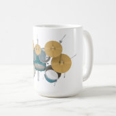 Aqua-/Türkis-Trommel-Ausrüstung: Kaffeetasse (VorderseiteRechts)