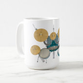 Aqua-/Türkis-Trommel-Ausrüstung: Kaffeetasse (Vorderseite Links)