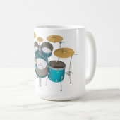 Aqua/Türkis-Trommel-Kit: Kaffeetasse (VorderseiteRechts)