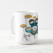 Aqua/Türkis-Trommel-Kit: Kaffeetasse (Vorderseite Links)