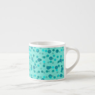 Aqua, Türkis und Meerschaum Polka Punkte Espressotasse