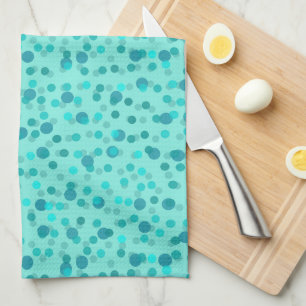 Aqua, Türkis und Meerschaum Polka Punkte Geschirrtuch