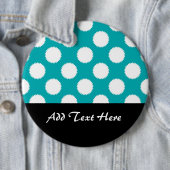 Aqua Türkis und White Polka Dot Muster Button (Beispiel)