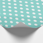 Aqua Türkis White Extra Large Polka Dot Muster Geschenkpapier (Ecke)