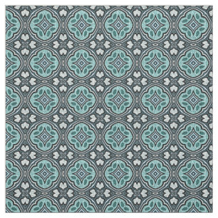 Aqua Türkise Aquamarin Blau Marokkanisches Mosaikm Stoff