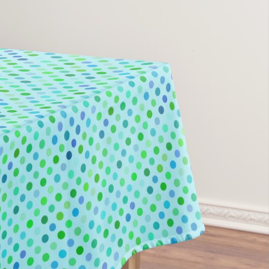 Aqua Türkise Blue Lime Green Punkte Muster Tischdecke (Beispiel)