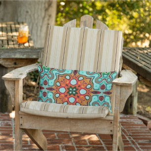 Aqua Türkise Blue Orange Red Brown Orientale Kissen Für Draußen