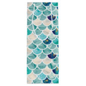 Aqua-Türkismarmormeerjungfrau-Fischskalen Geschenktüte Für Weinflaschen (Rückseite)