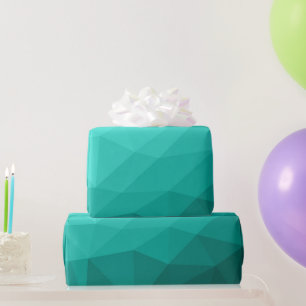 Aqua Türkisverlauf Geometrisches Maschenmuster Geschenkpapier