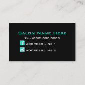 Aqua Turquoi Diamond Bling Make-up Artist Biz Card Visitenkarte (Rückseite)