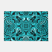 Aqua Turquoise Aquamarin Blue Angesagt Orientale Fußmatte (Vorderseite)