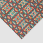 Aqua Turquoise Aquamarin Blue Orange Rote Mosaik K Seidenpapier (Ausschnitt)