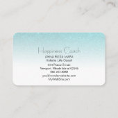 *~* AQUA TURQUOISE BLAU Weißer Glitzer Visitenkarte (Rückseite)