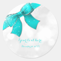 Aqua Turquoise Blue Bow & Glitzern Chic Party