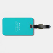 Aqua Turquoise Blue Color Block Streifen Gepäckanhänger (Rückseite horizontal)
