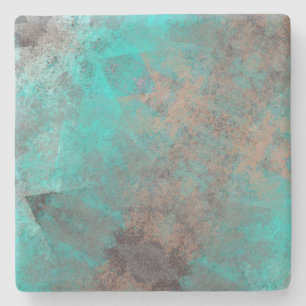 Aqua Turquoise Blue Gray Steinuntersetzer