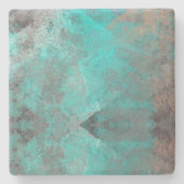 Aqua Turquoise Blue Gray Steinuntersetzer (Vorderseite)