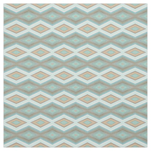 Aqua Turquoise Blue Green Brown Stammesplätze Stoff (Muster)