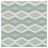 Aqua Turquoise Blue Green Brown Stammesplätze Stoff (Nahaufnahme)