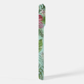 Aqua Turquoise Blue Green Pink Floral Art Muster iPhone Hülle (Rechte Seite)