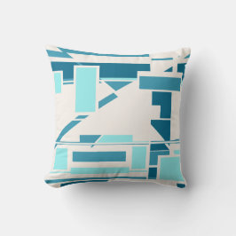 Aqua Turquoise Blue Off-white Southwest Art Look Kissen