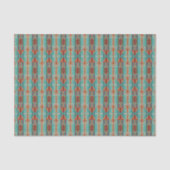 Aqua Turquoise Burnt Orange Taupe Brown Mosaik Kun Seidenpapier (Vorderseite)