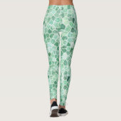 Aqua Turquoise Cobbled Patchwork Terrazo Muster Leggings (Rückseite)